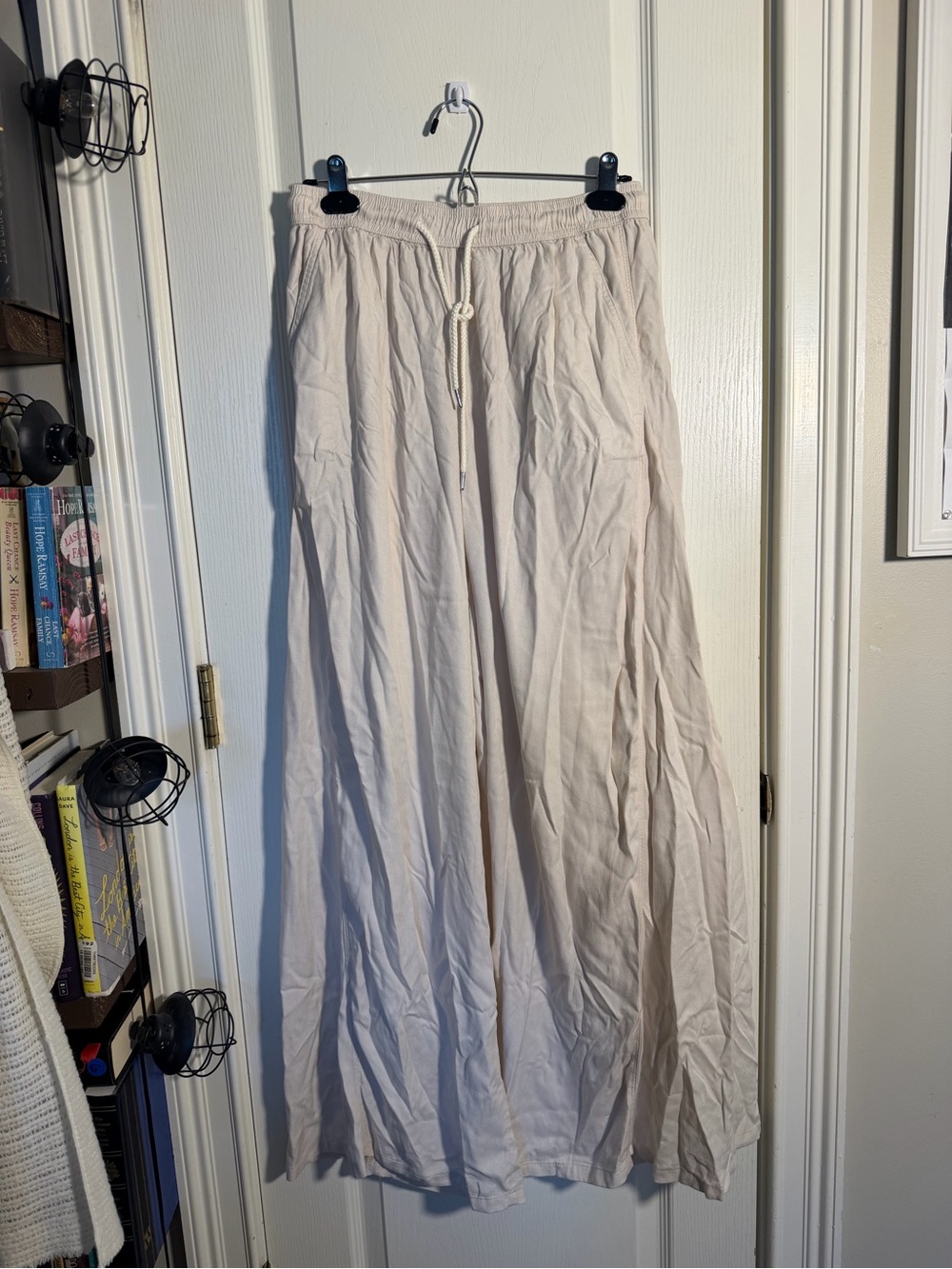 Kohl's Cream Drawstring Maxi Pants